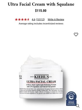 Kiehl's Ultra Facial Cream 8.4 fl. oz. 250 ml Size In Total Packets